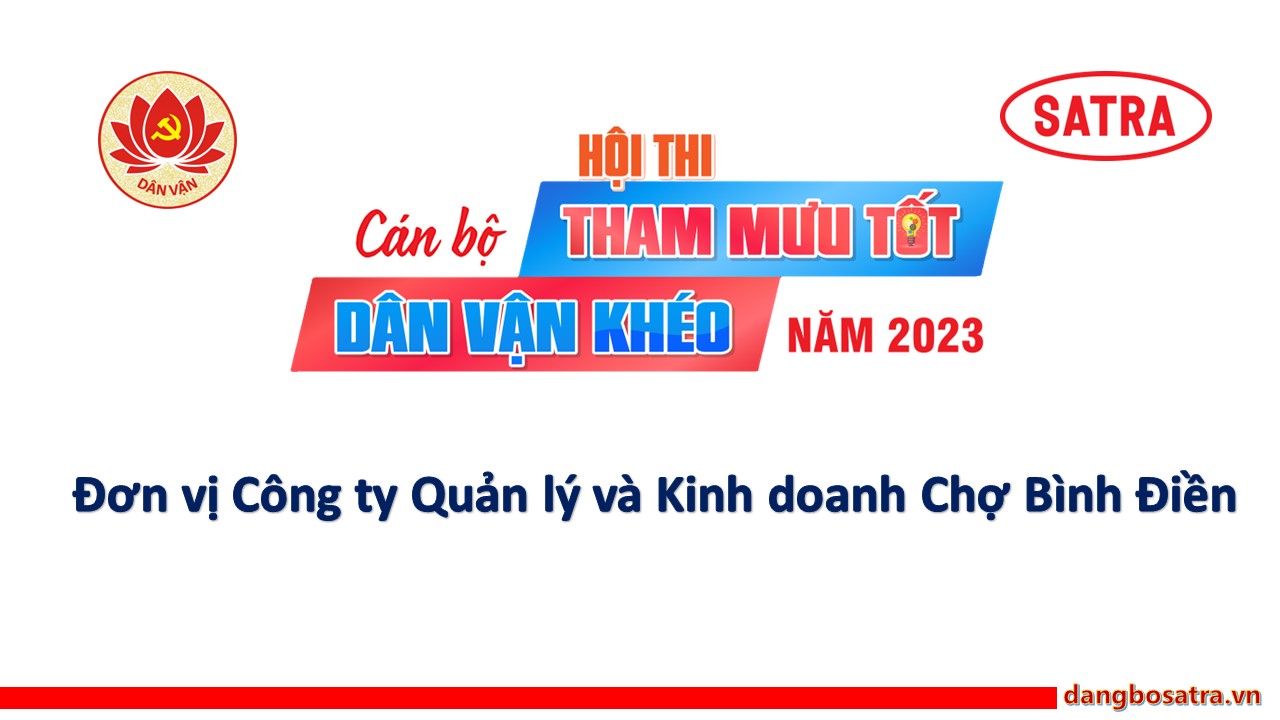 HỘI THI CÁN BỘ THAM MƯU TỐT - DÂN VẬN KHÉO - Đảng bộ Satra