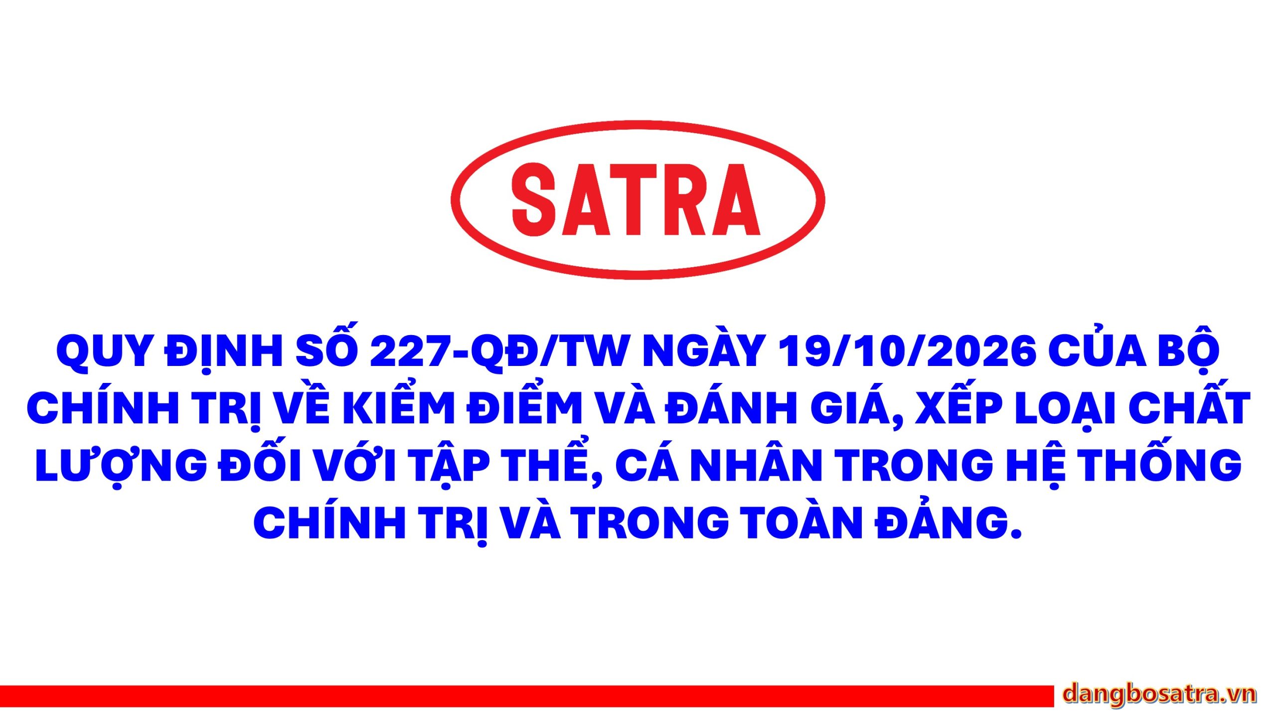 Trang chủ - Đảng bộ Satra