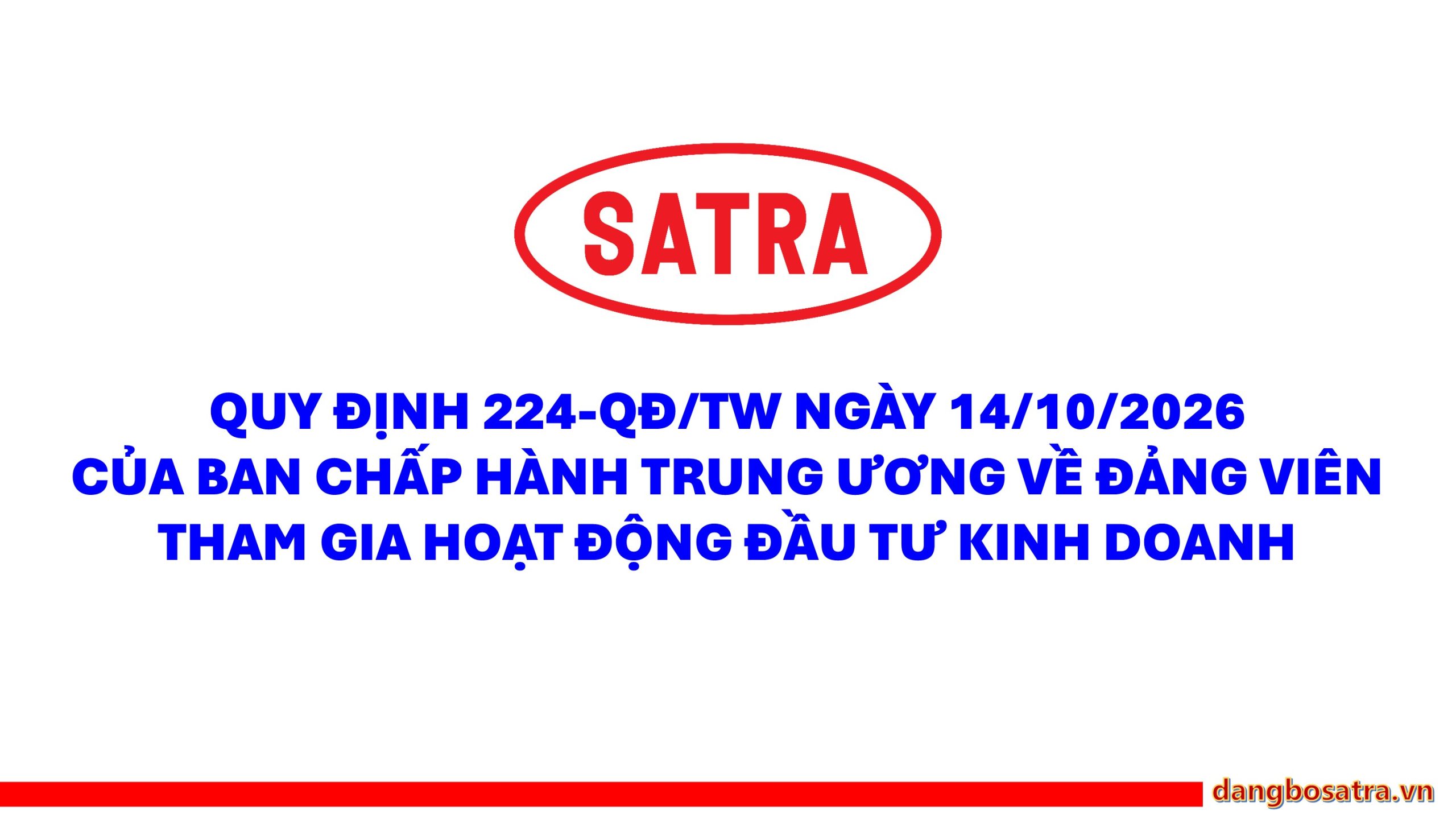 Văn bản cần biết - Đảng bộ Satra