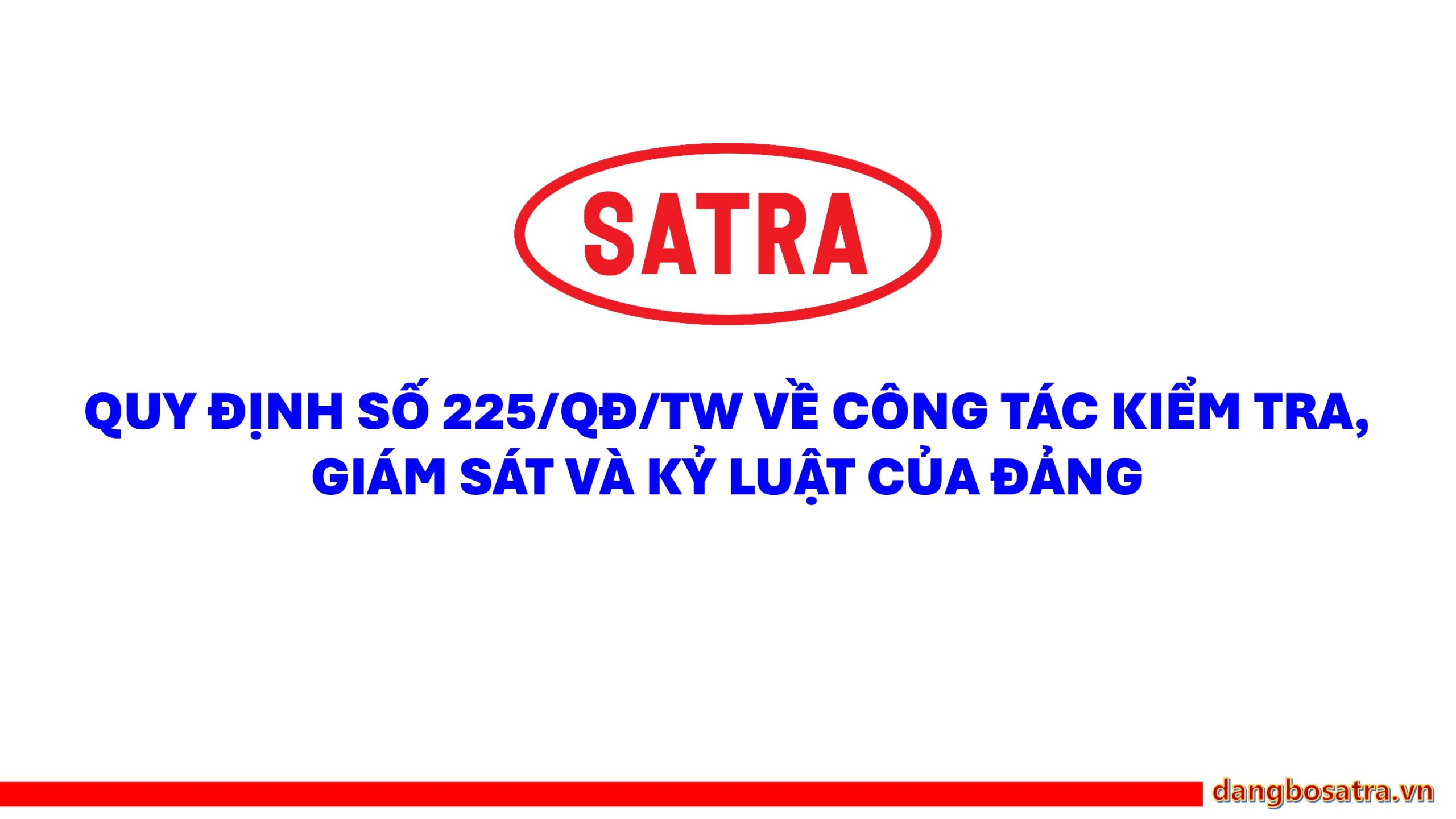 Văn bản cần biết - Đảng bộ Satra
