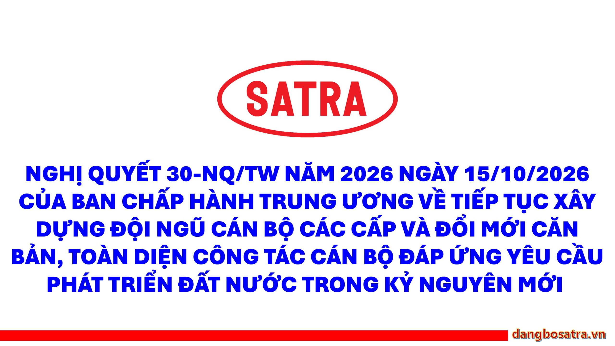 Văn bản cần biết - Đảng bộ Satra