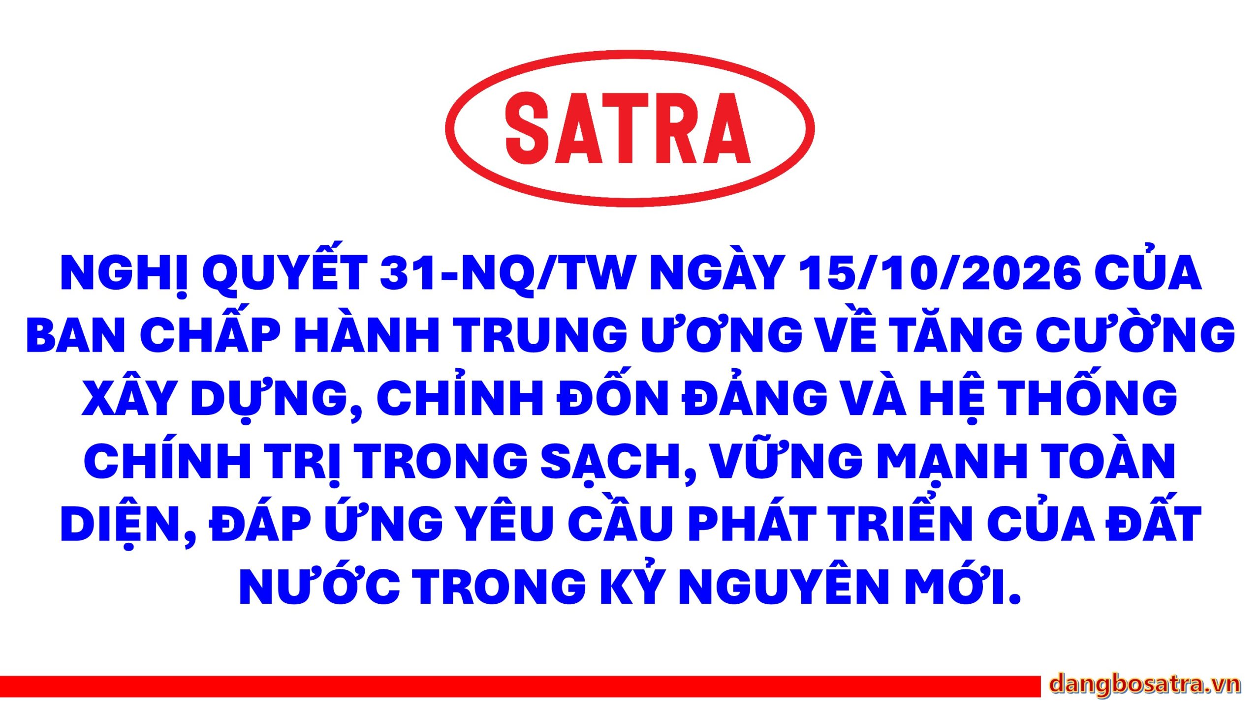 Văn bản cần biết - Đảng bộ Satra